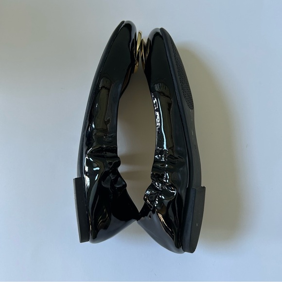 Tory Burch Twiggie Black Patent Leather Slip On Ballet Flats, Size 7.5 - Picture 4 of 11